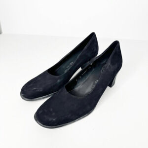 ARCHE Black Nubuck Leather Pumps comfort square toe womens size US 9